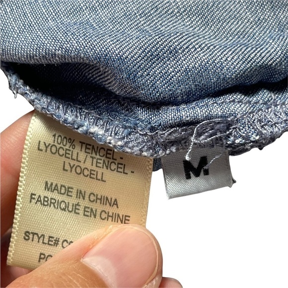 Cloth & Stone Blue Denim Off the Shoulder Mini Dress M - Picture 5 of 8